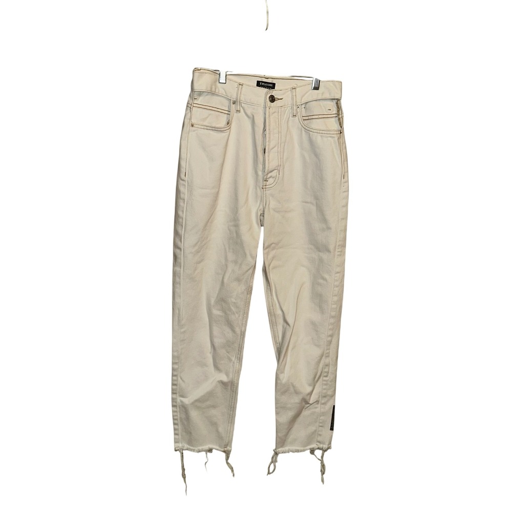 Playboy By PacSun Cream High Waisted Cut Out Jeans Size 26
